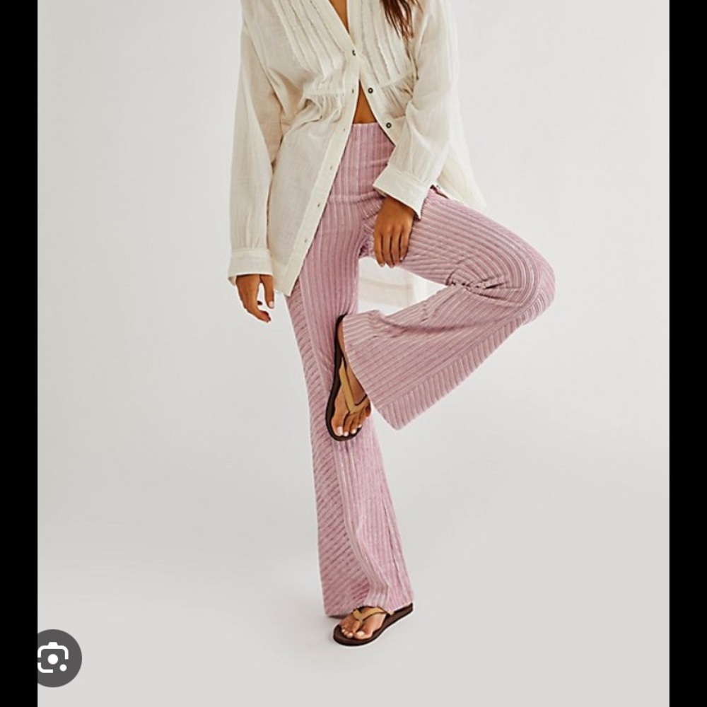 Free People velvet slim pull on flares size small